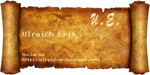 Ulreich Erik névjegykártya